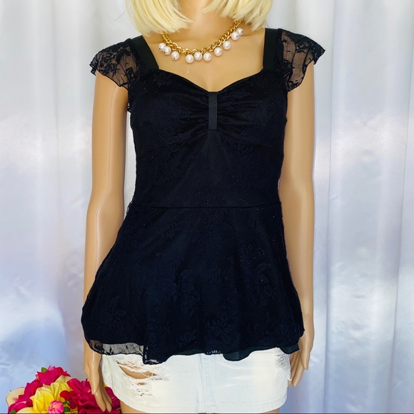 Merona Tops - Lace peplum top